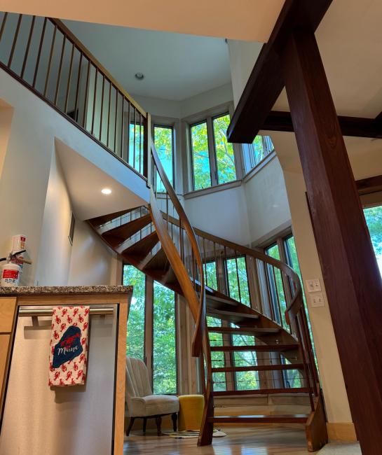 Spiral staircase restoration.