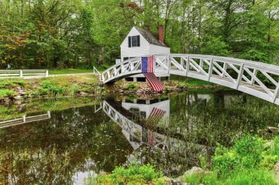 Selectmen's Building and Bridge in Somesville, Maine, which is managed in conjunction with the town of Mount Desert.